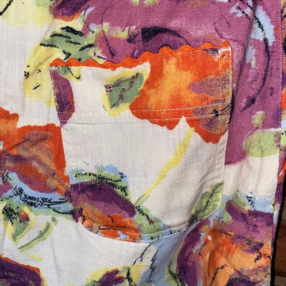 J, Jill White Lightweight Cotton Floral Mini A-Line Skirt Women's Size 4 - Picture 5 of 7